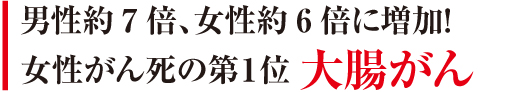 50年間に男性約7倍、女性約6倍に増加！女性がん死の第1位　大腸がん